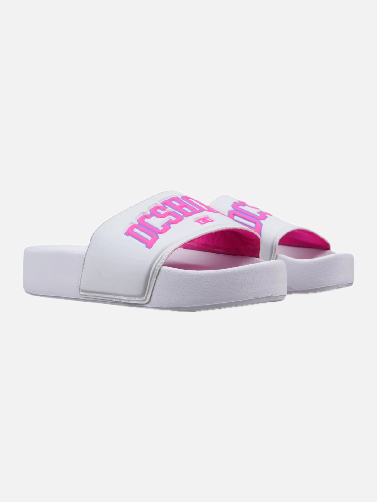 Ojota Dc Slide Platform Mujer Blanco Rosa — vista principal