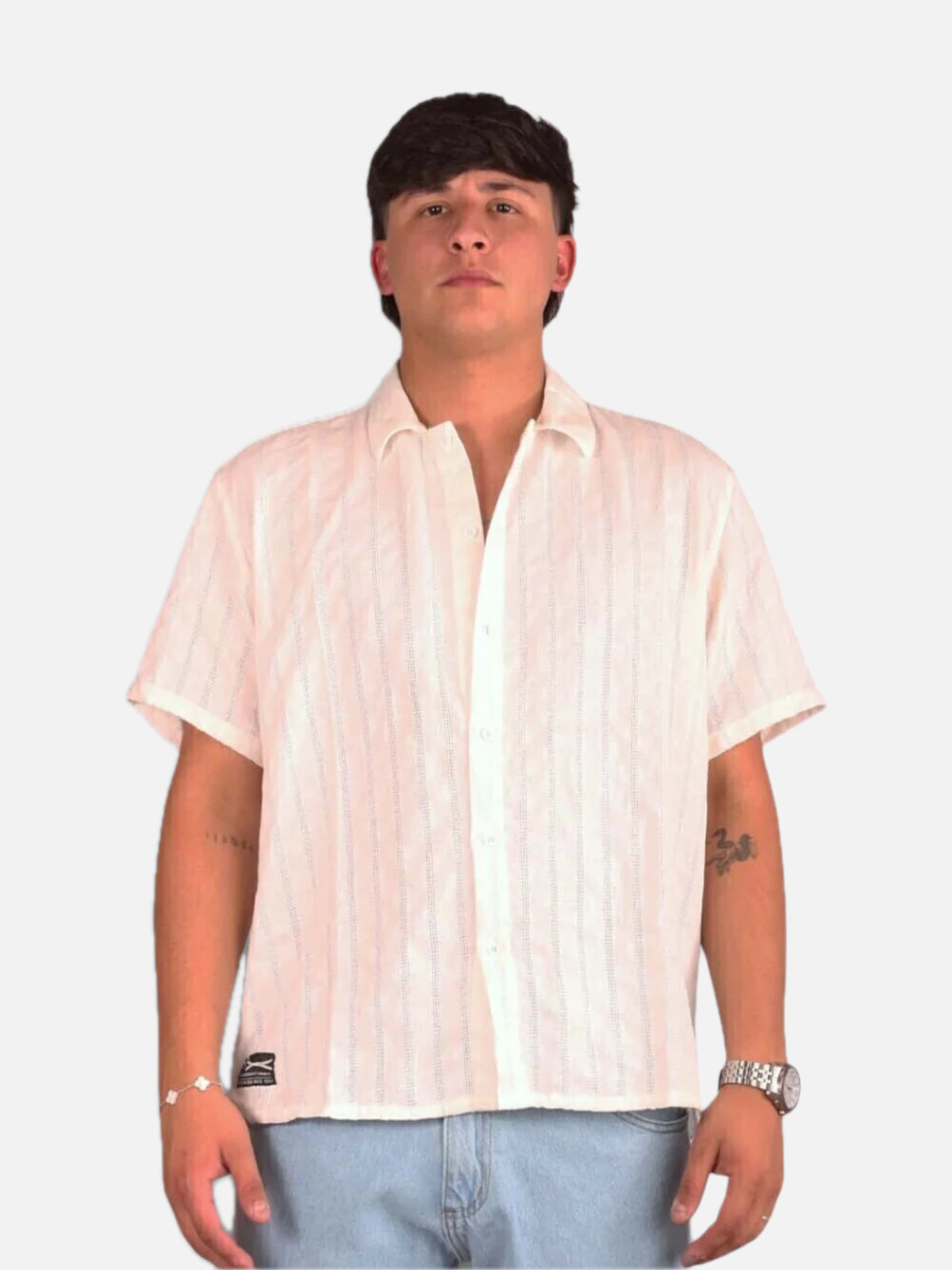 Camisa NTF Napoles Crochet Blanca — vista principal