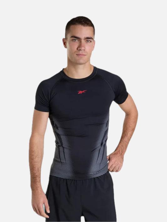 Remera Reebok Ers Perform Short Sleeve Negro/Gris — vista principal