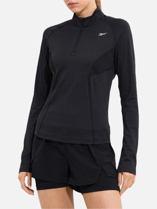 Buzo Mujer Reebok Running 1/4 Zip - Night Negro — vista principal