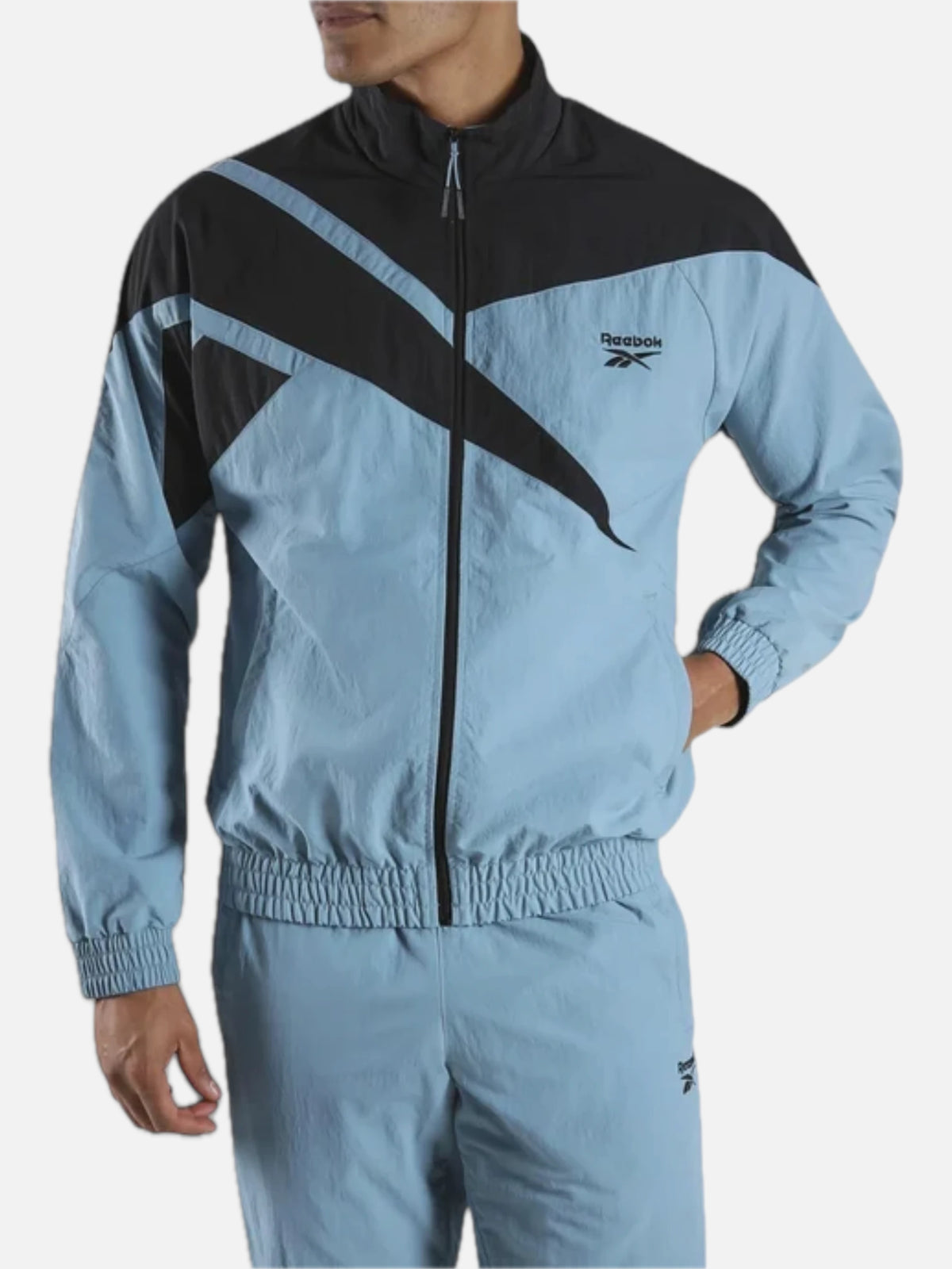 Campera Reebok Classic Leatherf Fr Tracktop - Warped Azul/Negro — vista principal