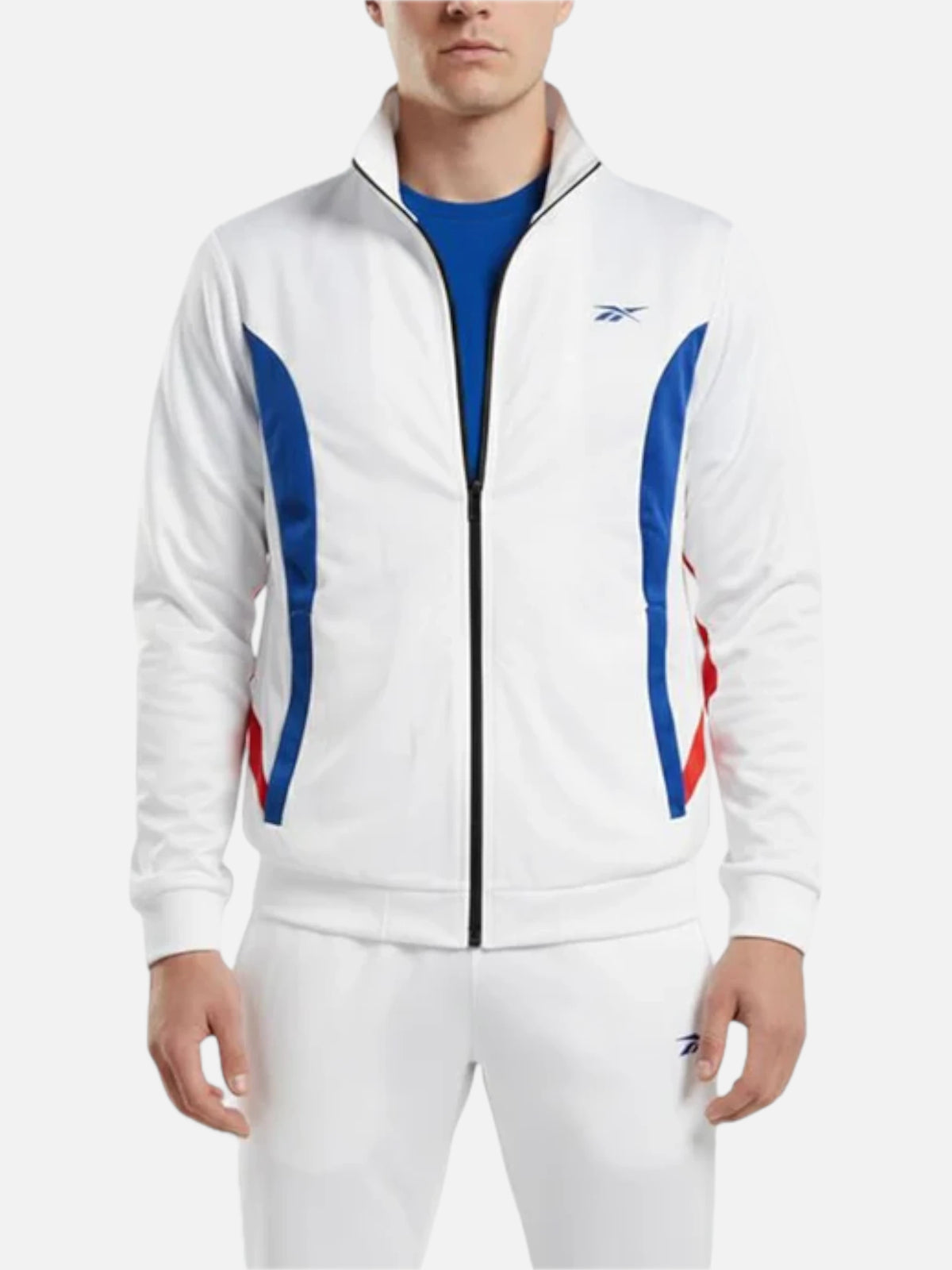 Campera Reebok Cierre Capsula Futbol Blanco/Azul — vista principal