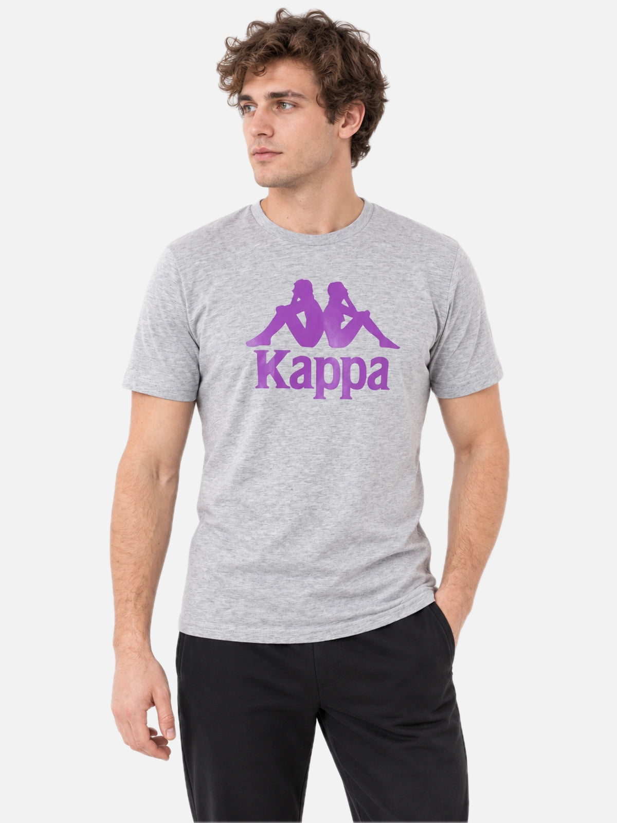 Remera Kappa Authentic Estessi Slim Gris Md Mel-Violet — vista principal