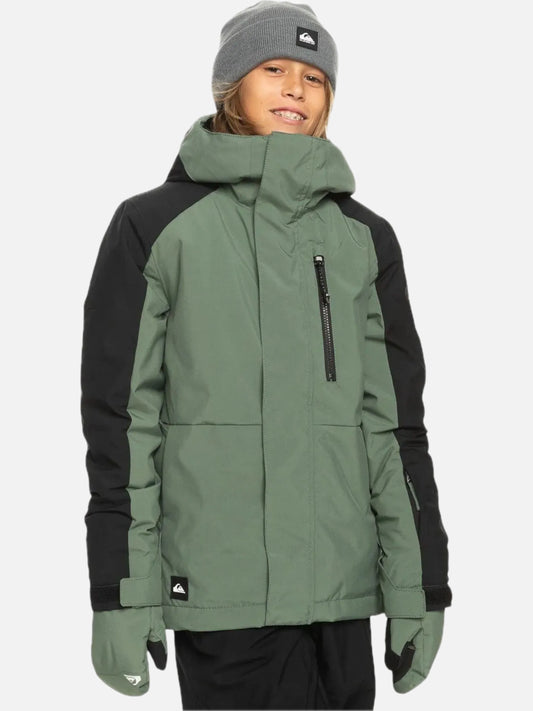 Campera Snow Quiksilver Mission Block Niño Verde Negro — vista principal