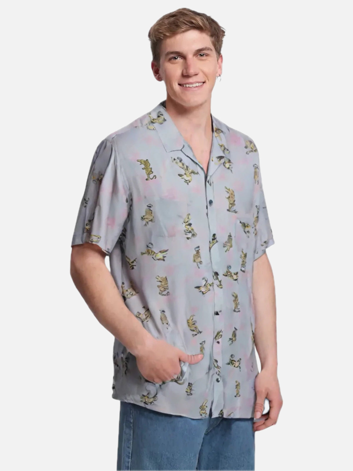 Camisa Rusty Tigerdile Short Sleeve Celeste — vista principal