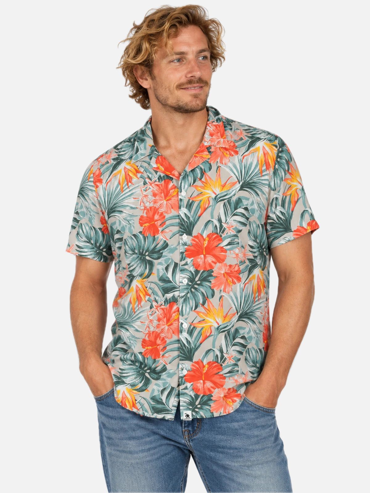 Camisa Gotcha Sunset Naranja Floreado — vista principal