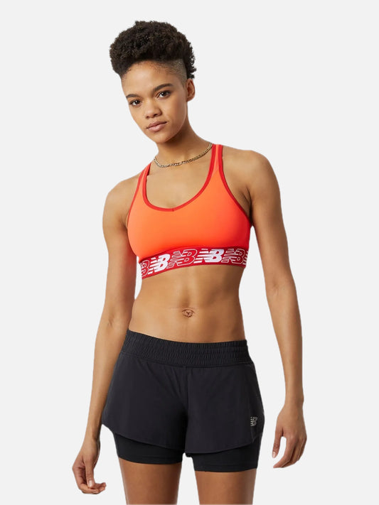 Top Deportivo New Balance Mujer Pace Bra 3.0 Naranja Rojo Training — vista principal