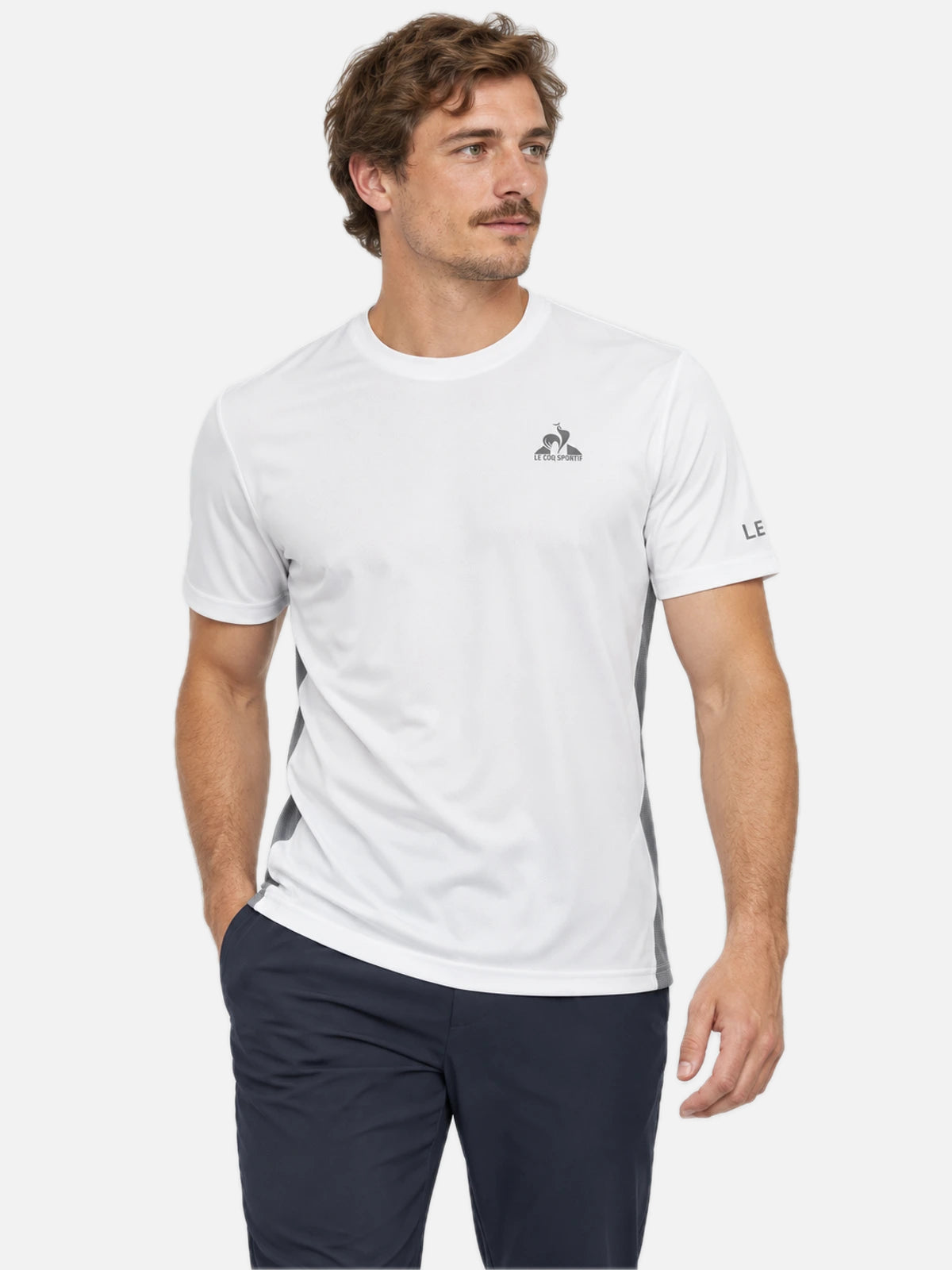 Remera Le Coq Sportif Training Reflective Blanco Gris — vista principal