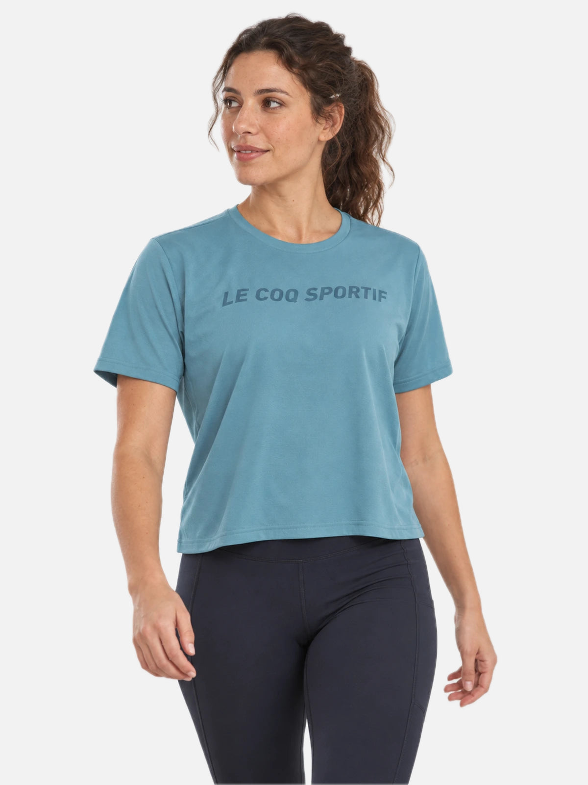 Remera Le Coq Sportif Mujer Training Back Celeste — vista principal