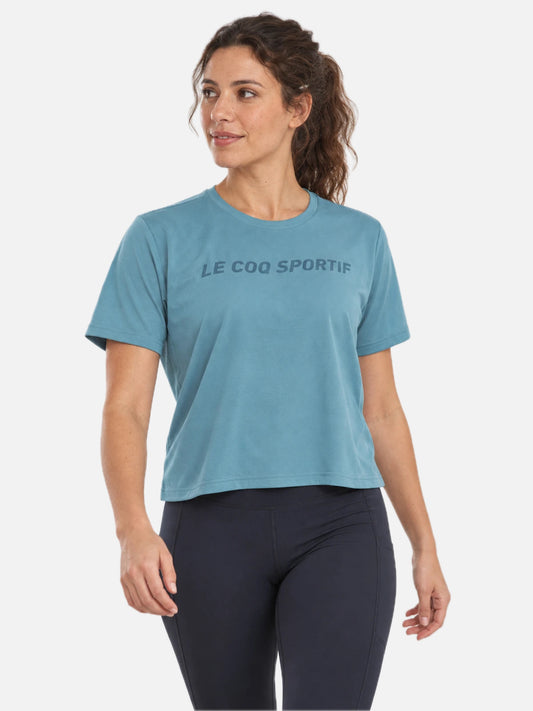 Remera Le Coq Sportif Mujer Training Back Celeste — vista principal