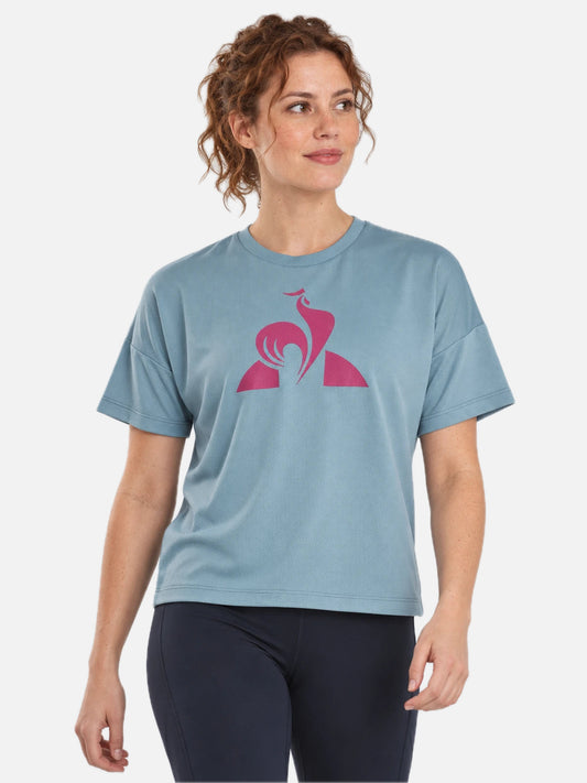 Remera Le Coq Sportif Mujer Training Hole Celeste — vista principal