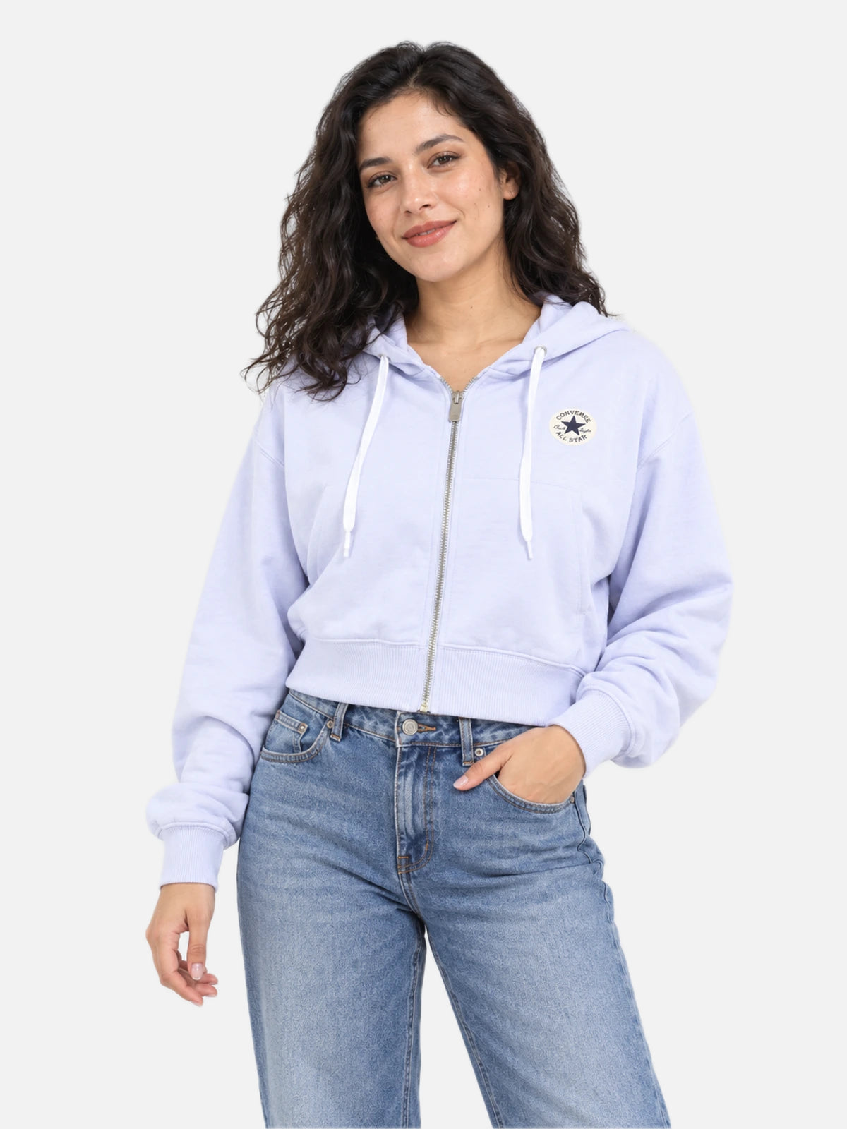 Campera Mujer Converse Retro Chuck FZ Graphic Lila — vista principal