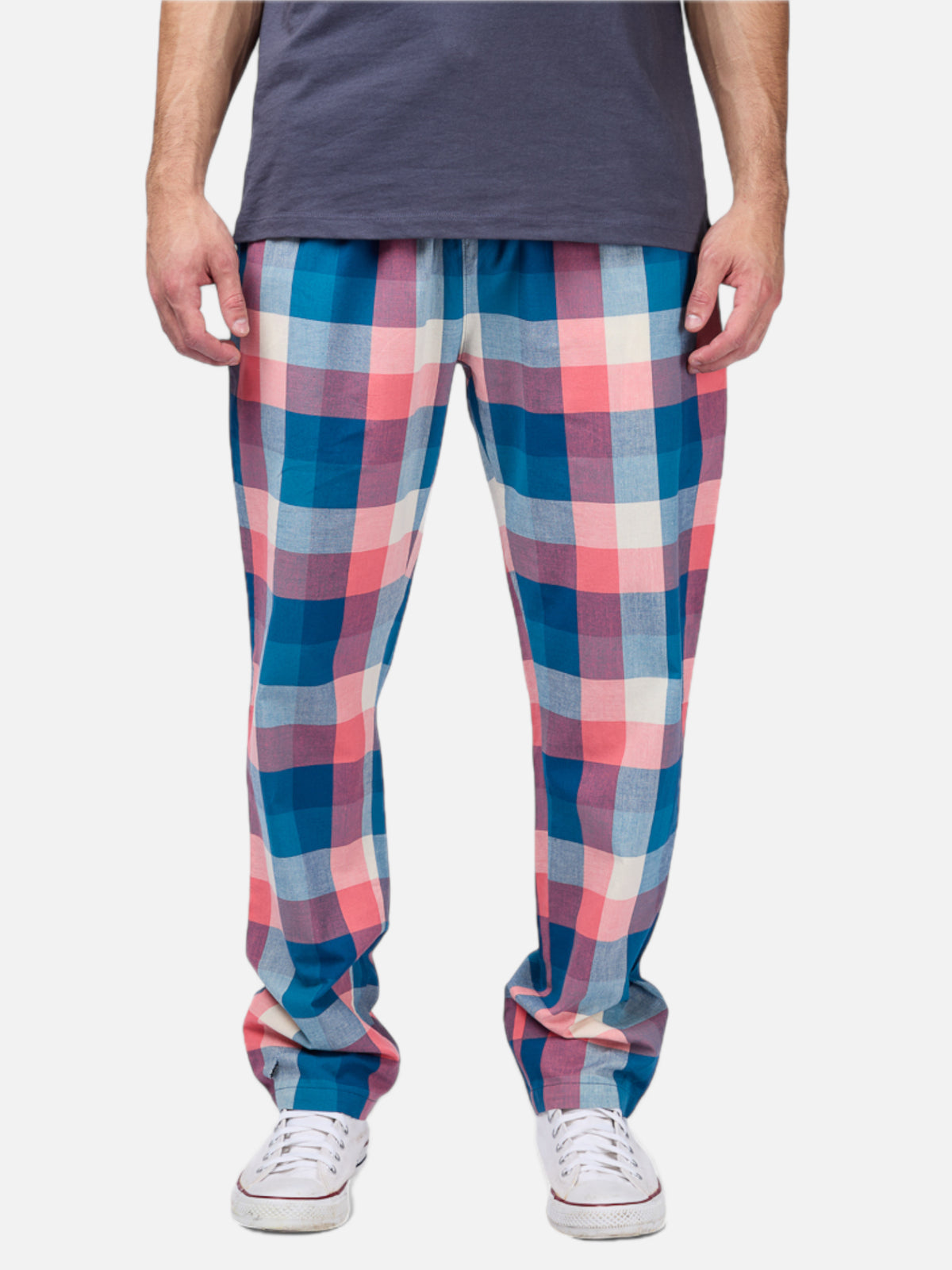 Pantalon Elepants 133 Poplin Beige Azul Rojo — vista principal
