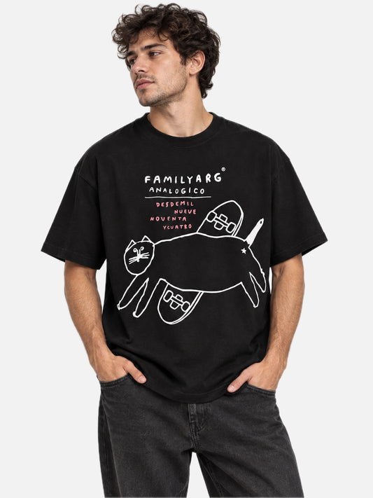 Remera Familyarg Analogico Supersized Negro — vista principal