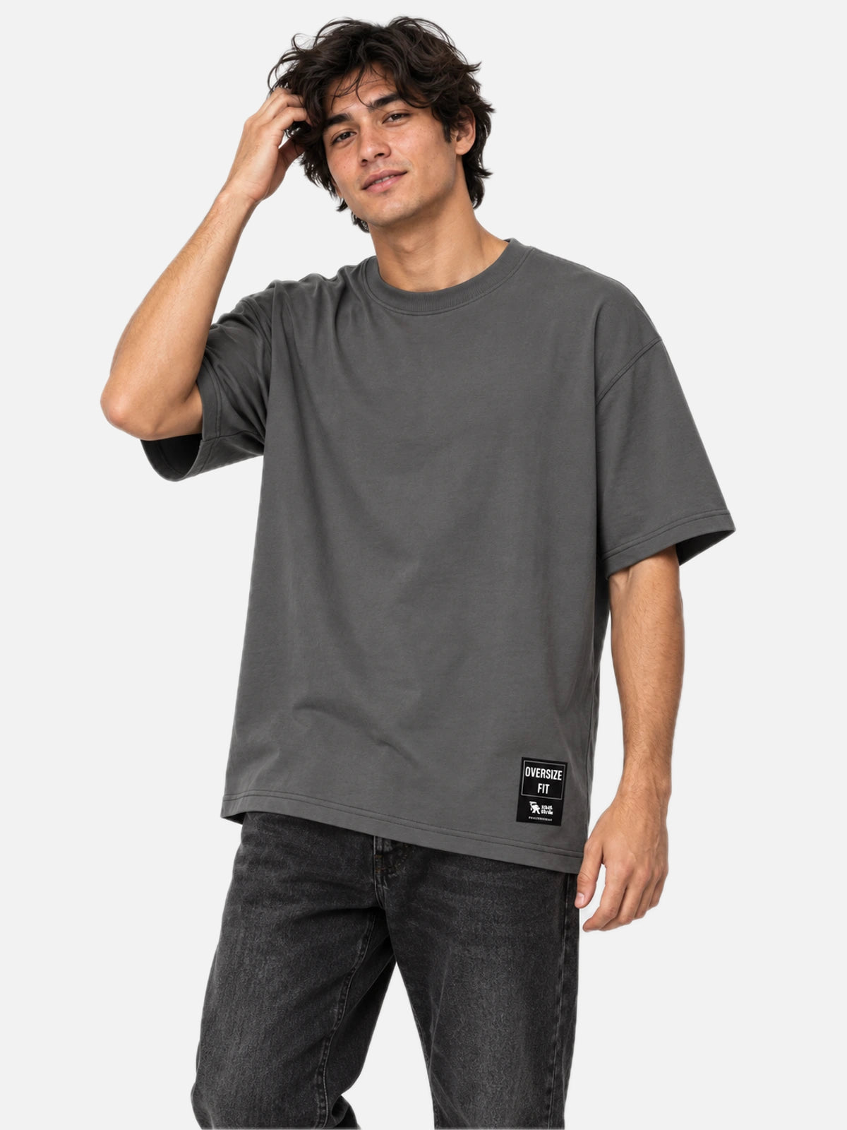 Remera Gotcha Solid Oversize Gris Topo — vista principal