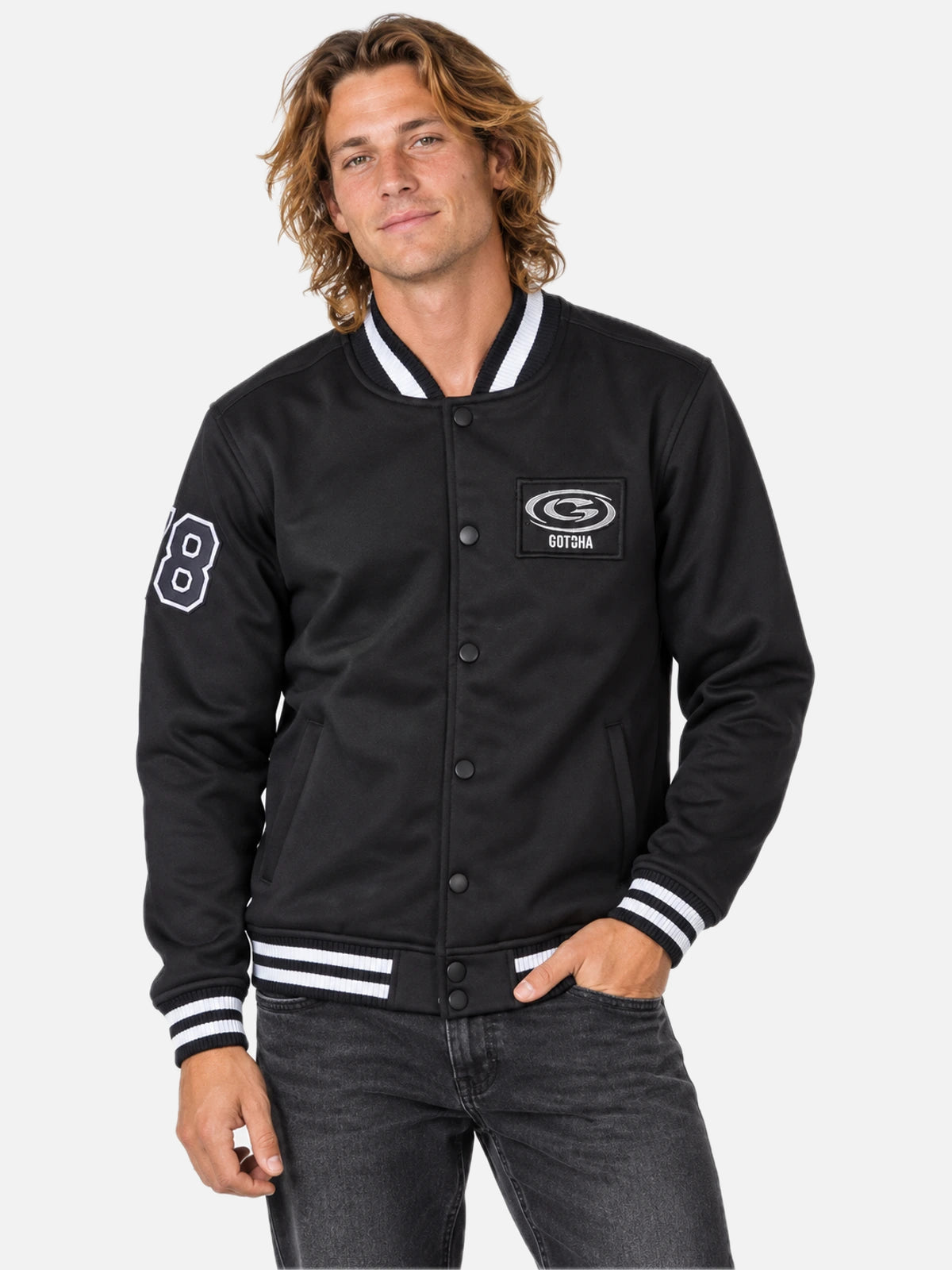 Campera Gotcha Varsity Negro — vista principal