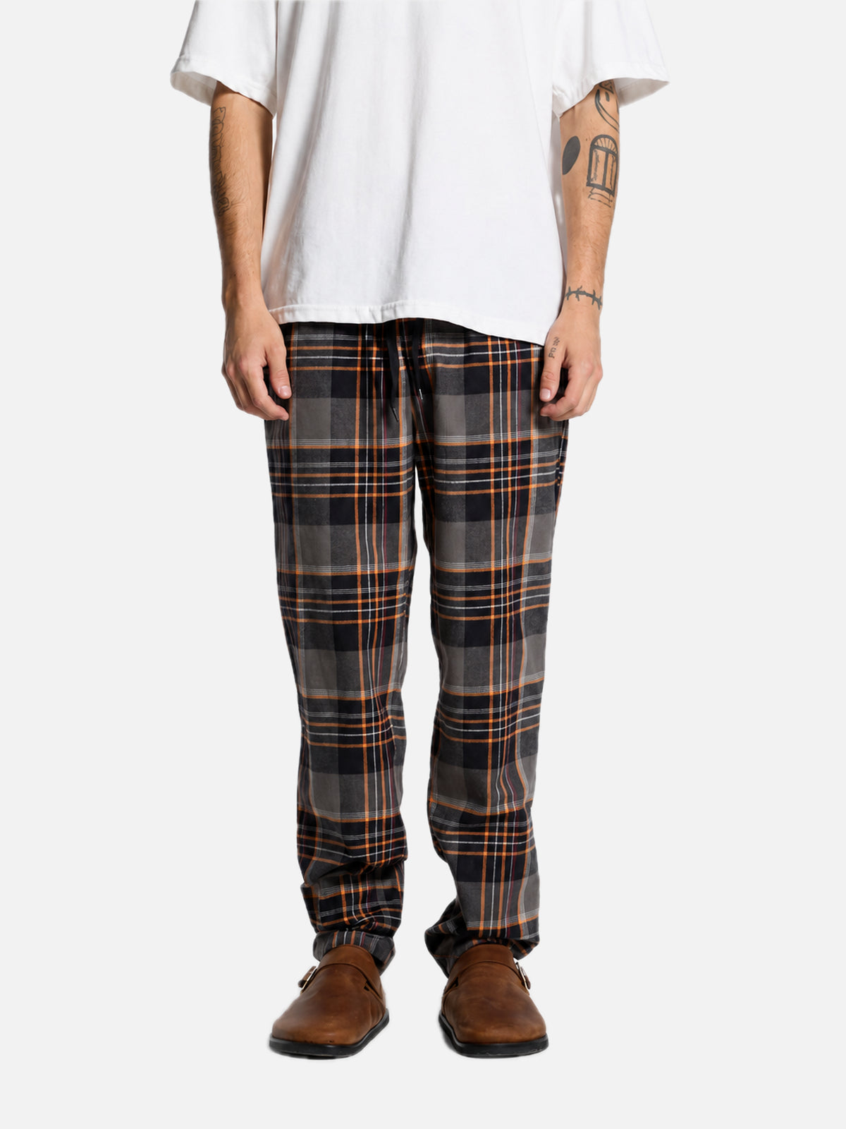Pantalon Elepants Escoces 301 Viyela Negro Naranja — vista principal