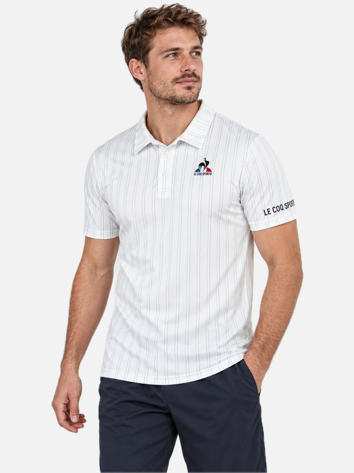 Chomba Le Coq Sportif Tennis Stripe Polo Blanco — vista principal