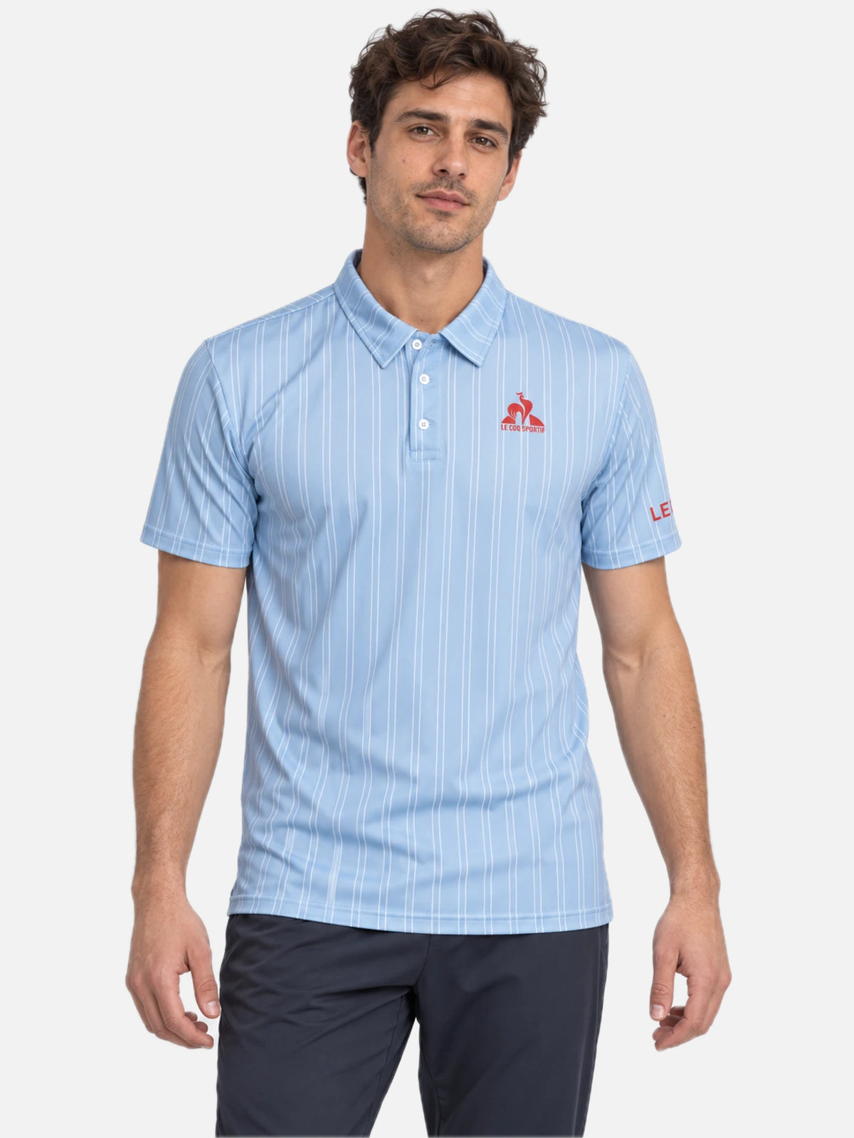 Chomba Le Coq Sportif Tennis Stripe Polo Celeste — vista principal
