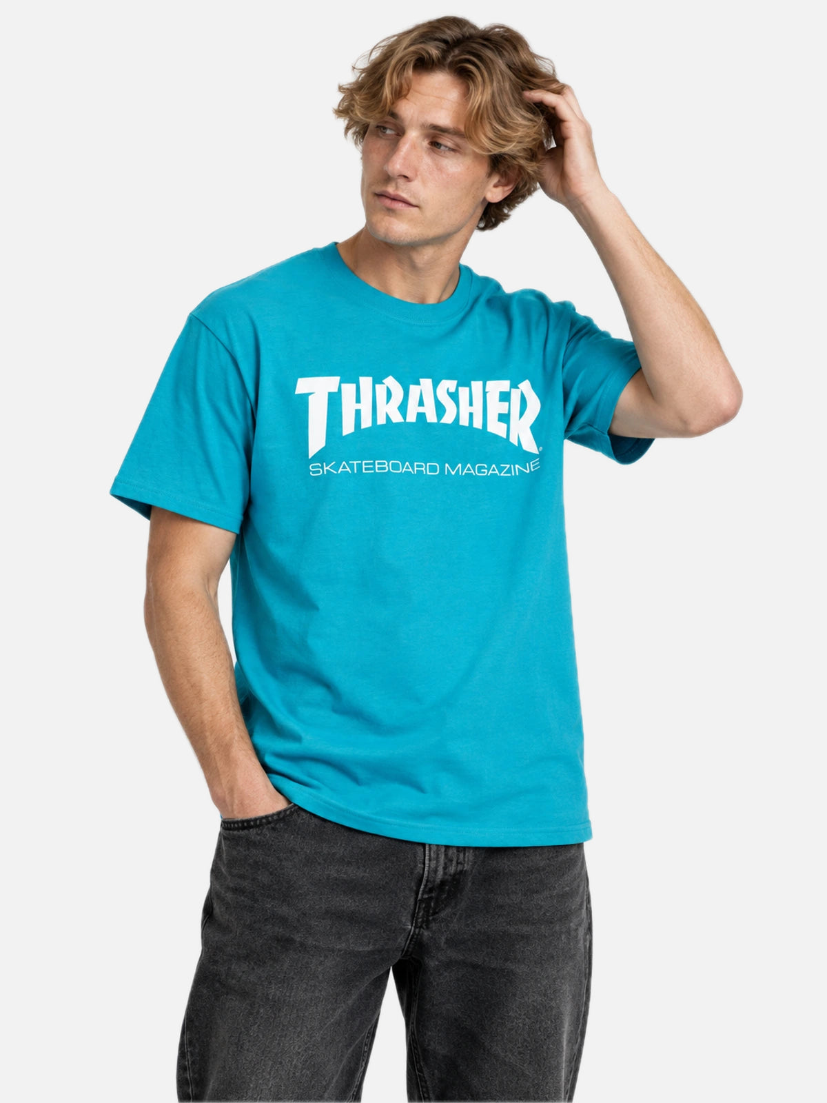 Remera Thrasher Skatemag Turquesa — vista principal