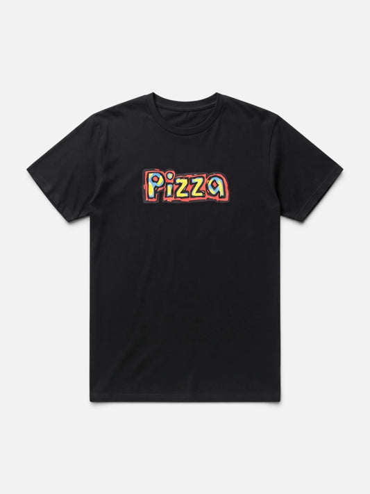 Remera Pizza Deaf Negro